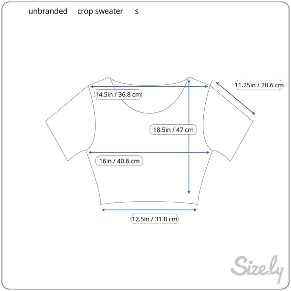 Vintage 1970s Hand Knitted Blue Variegated Crop Sweater Small - Picture 5 of 9